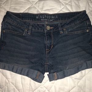 Darkwash jean shorts